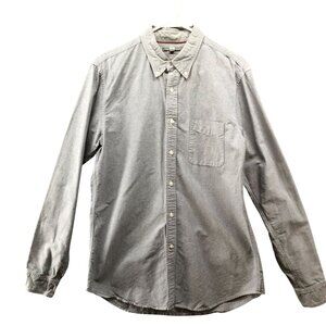 Uniqlo Oxford Shirt Mens M Slim Fit Gray Long Sleeve Button Down Cotton